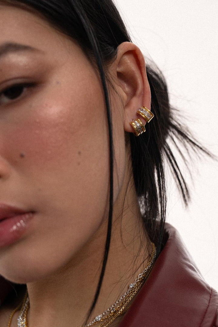 Farrah Earrings in Two Tone