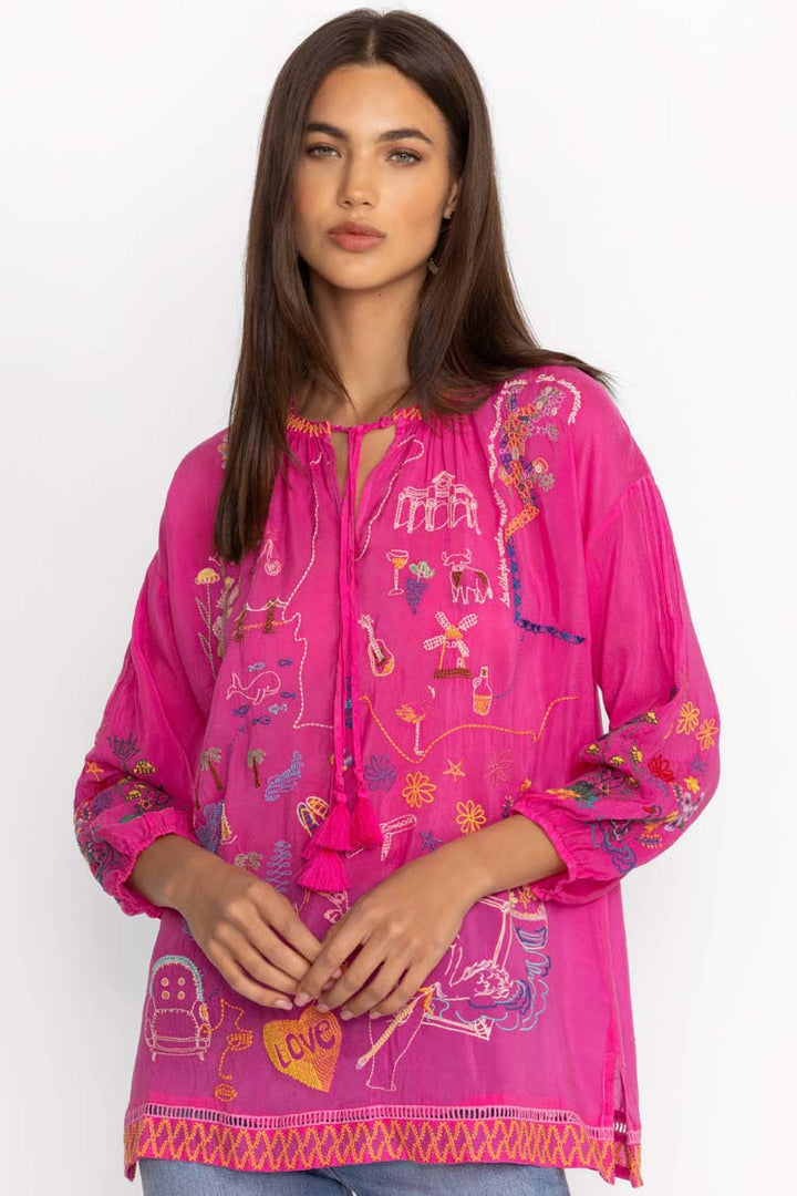 Fatima Zadonia Blouse in Fuchsia