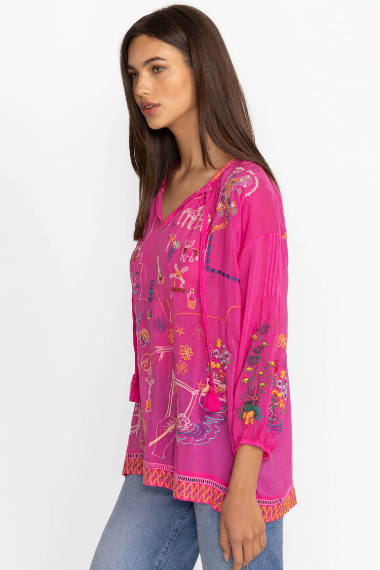 Fatima Zadonia Blouse in Fuchsia