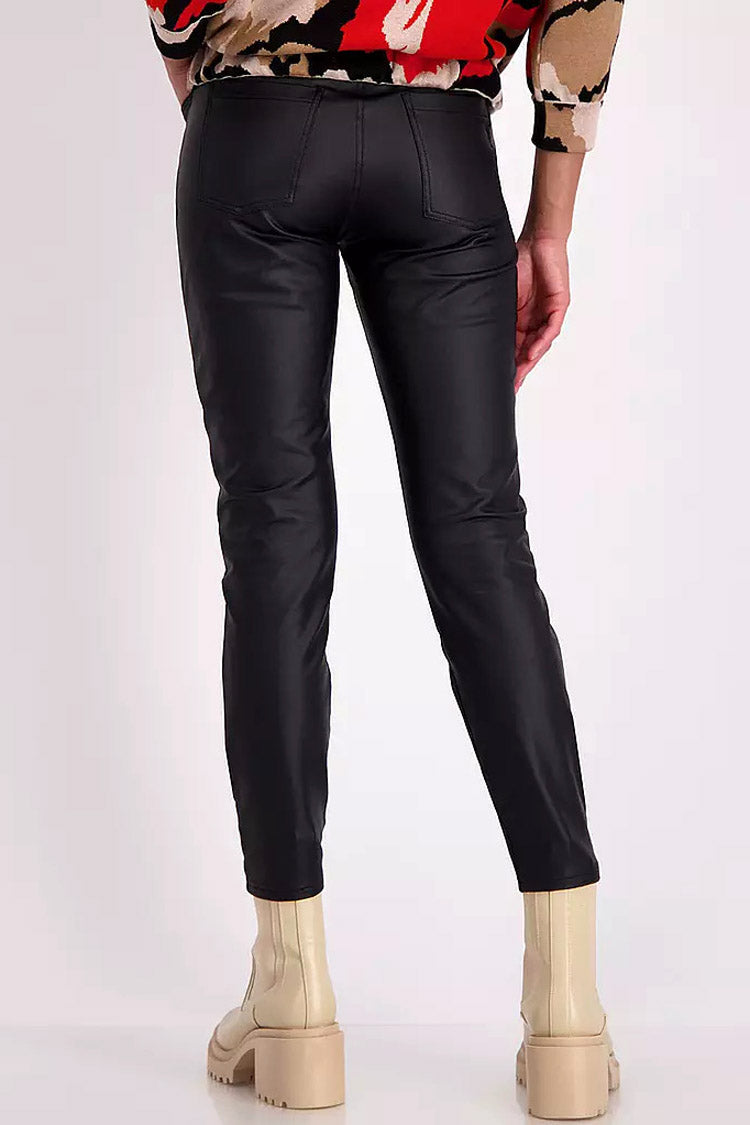 Faux Leather Trousers in Black