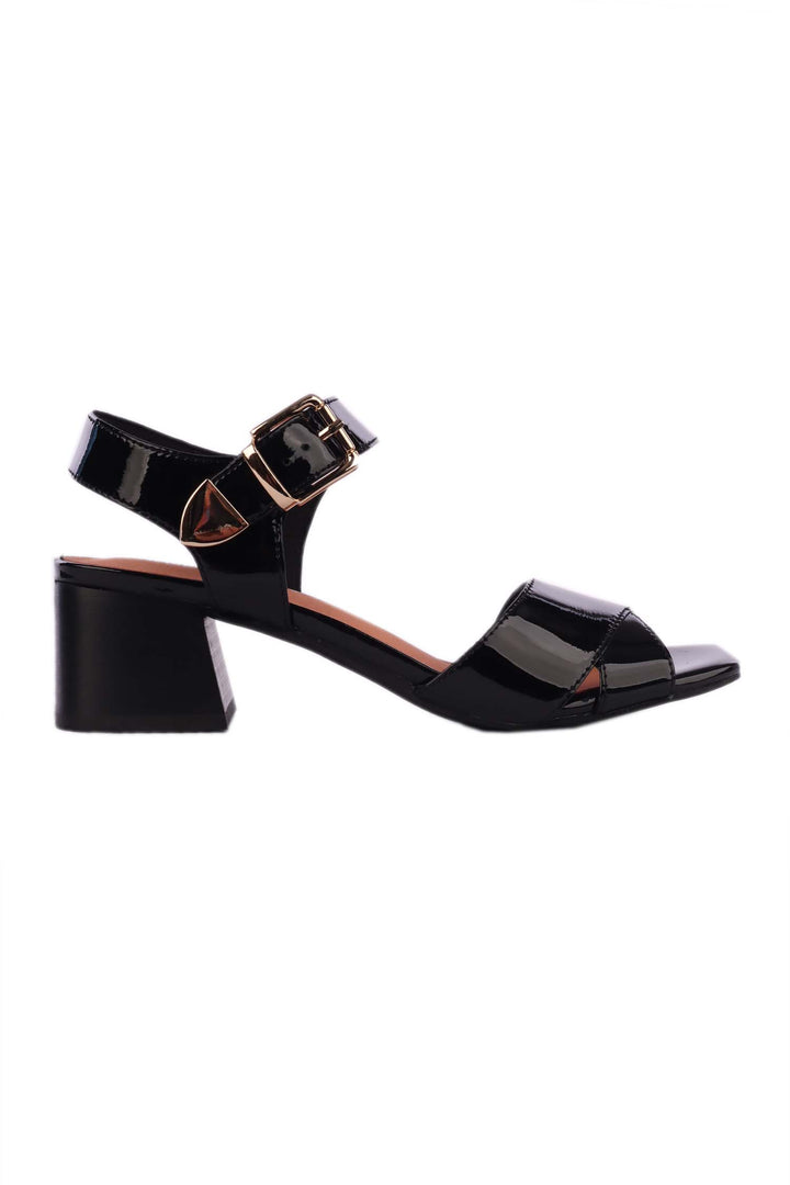 Fayza Patent Leather Sandals in Black