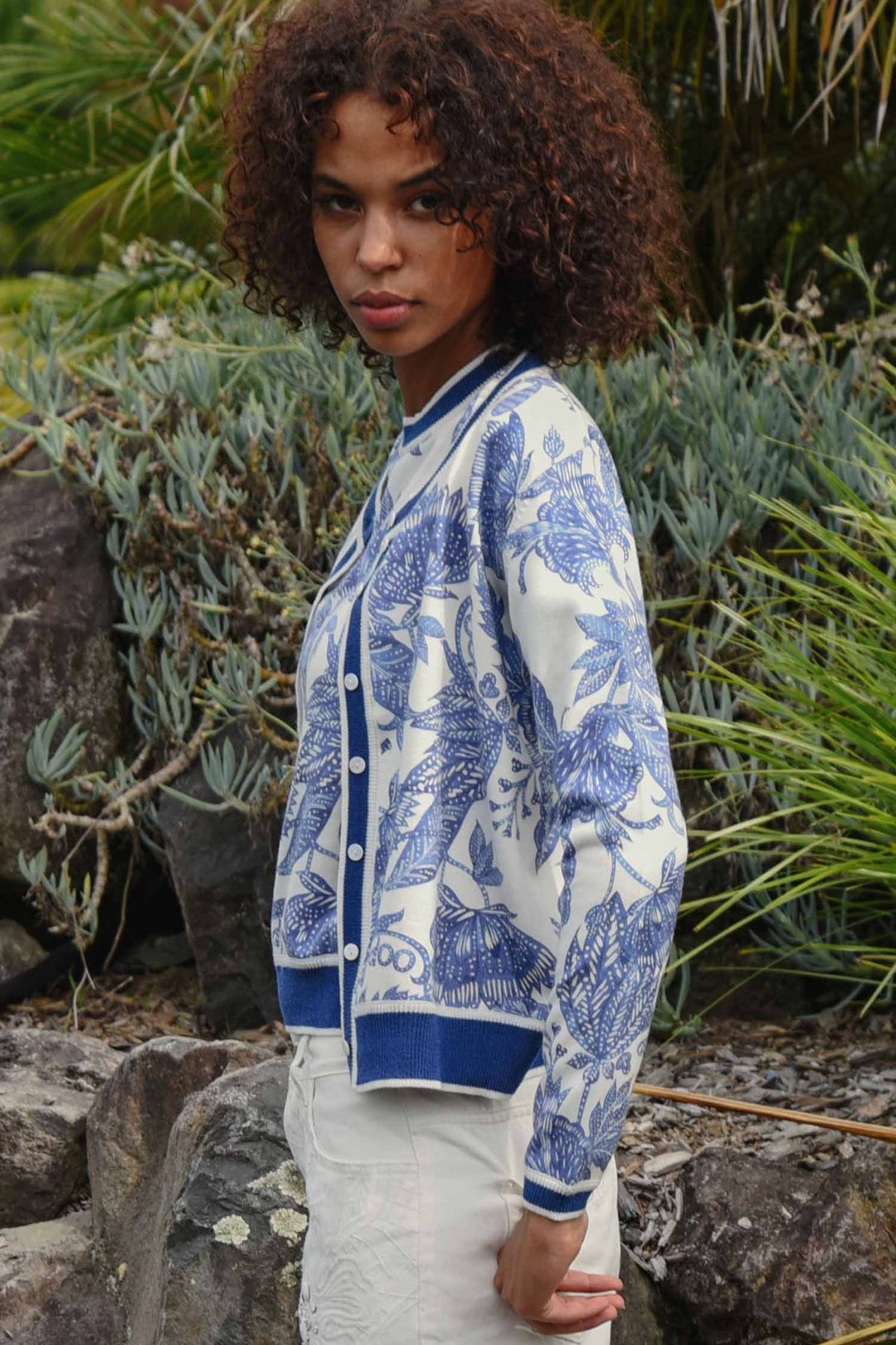 Feeling Blue-tiful Cardigan in Blue &amp; White