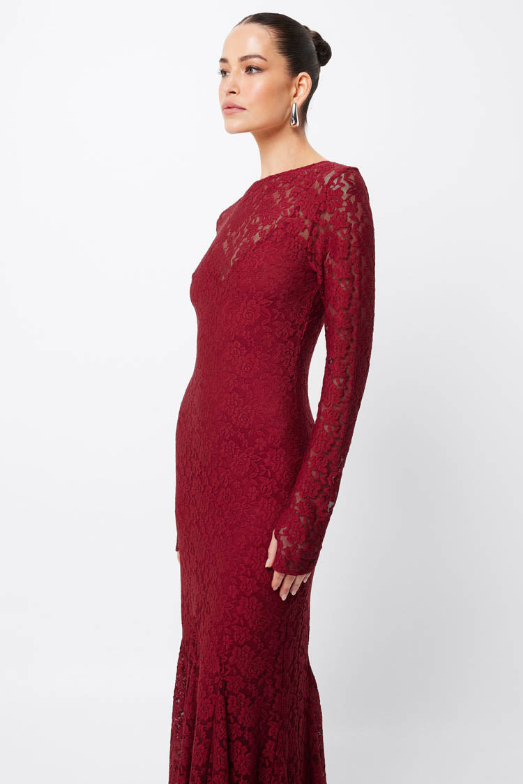 Fervour Maxi Dress in Crimson
