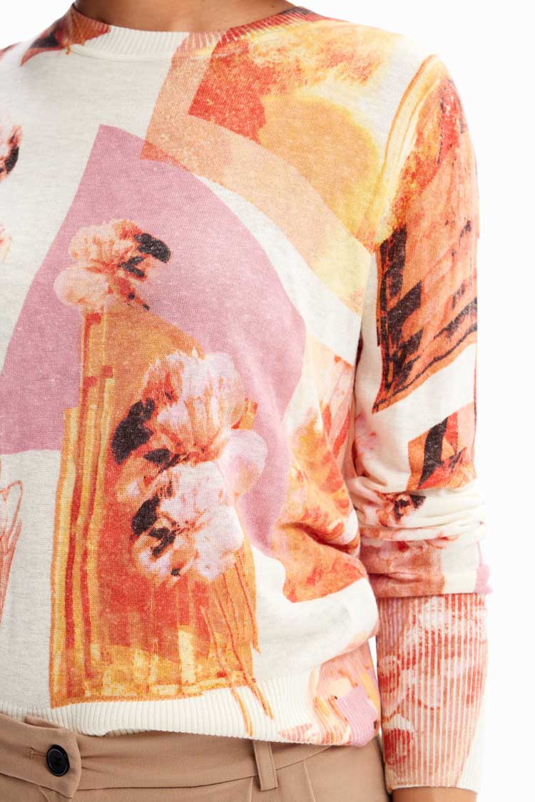 Fine Collage Printed Pullover