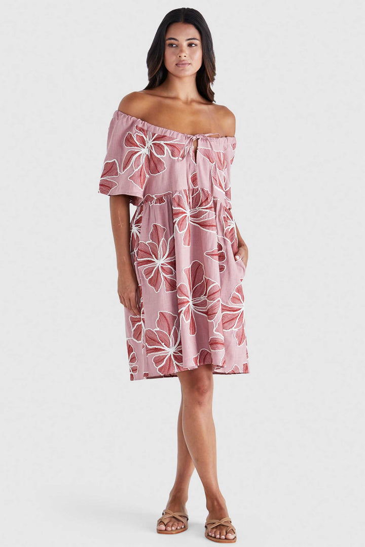 Finley Mini Dress in Pink Red