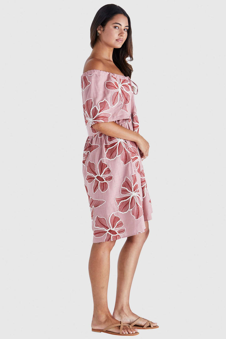 Finley Mini Dress in Pink Red