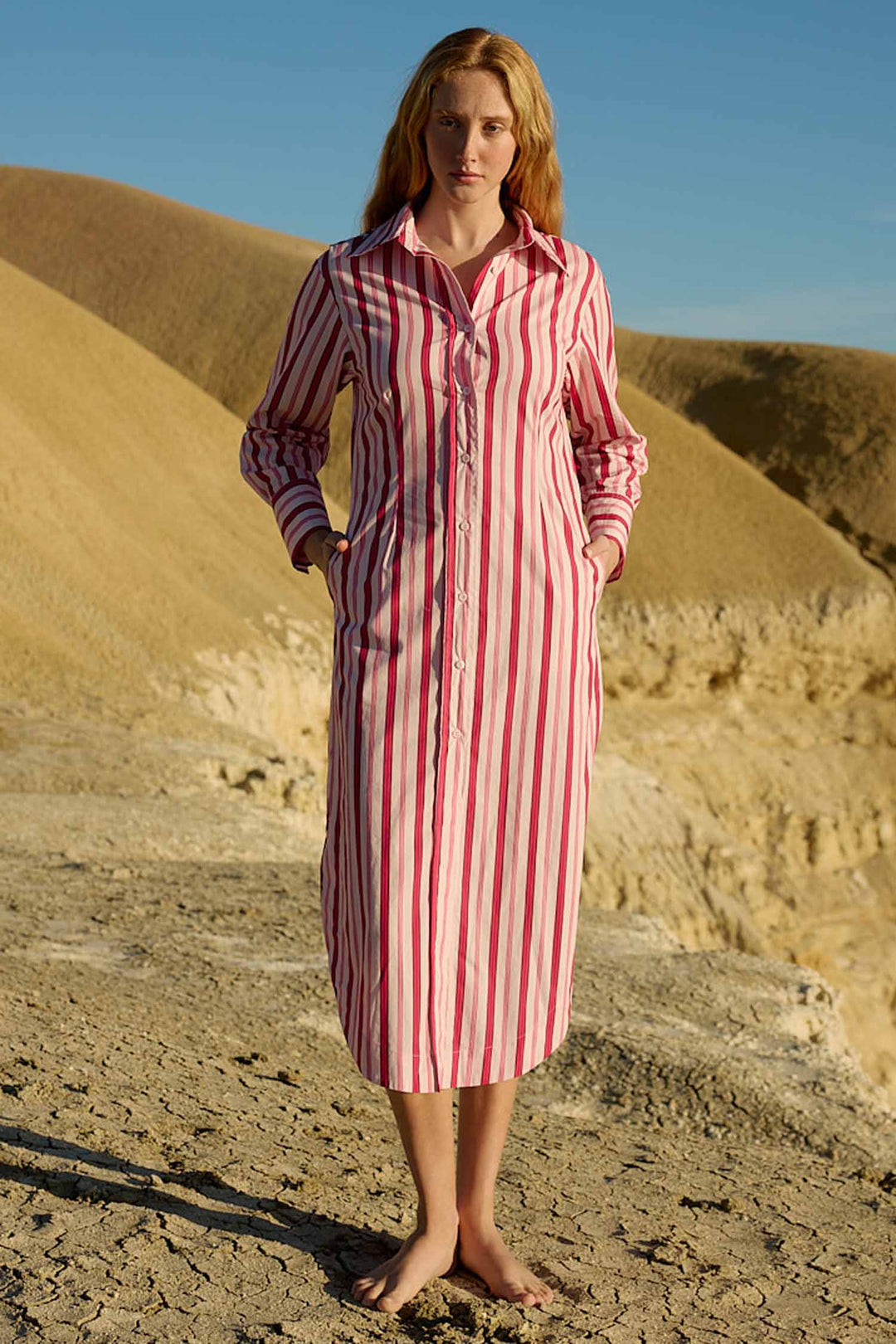 Finn Dress in Icing Stripe