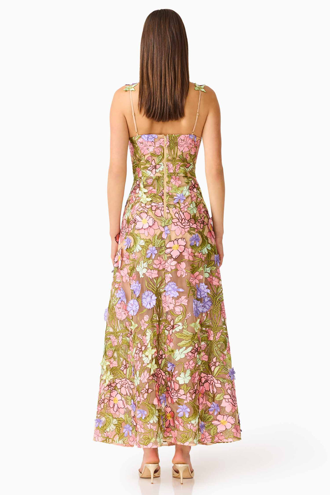 Fiora A Line Gown in Green Multi