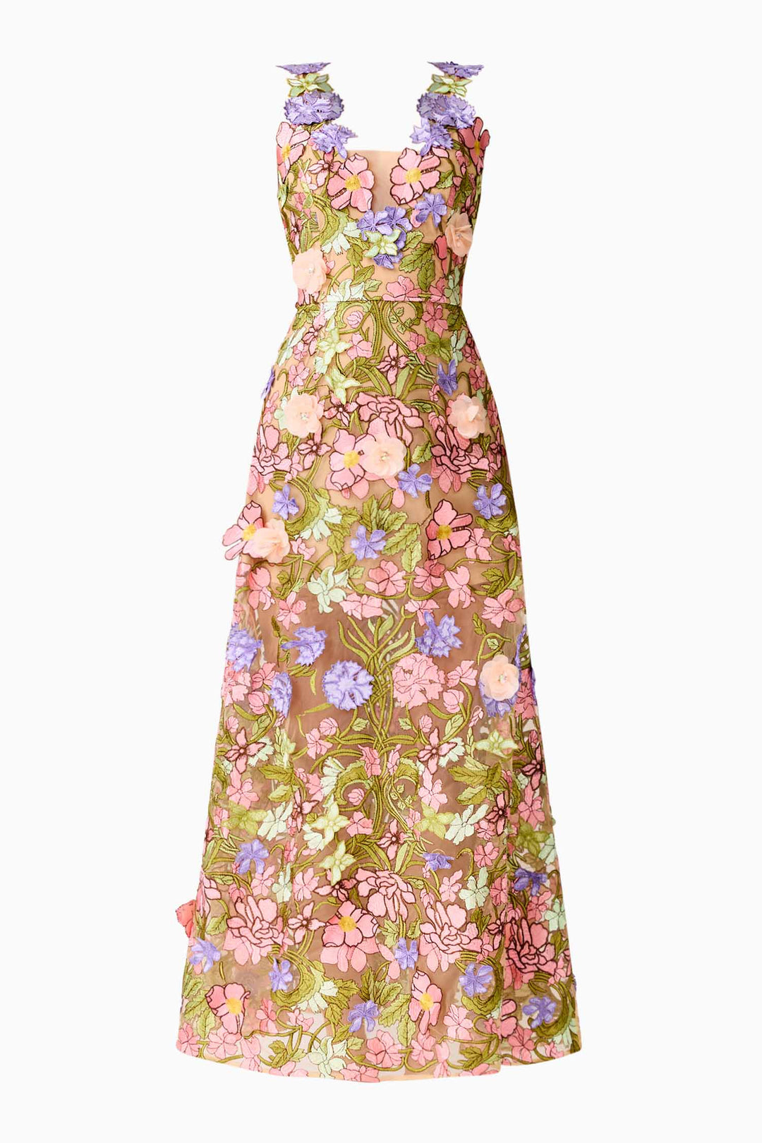 Fiora A Line Gown in Green Multi
