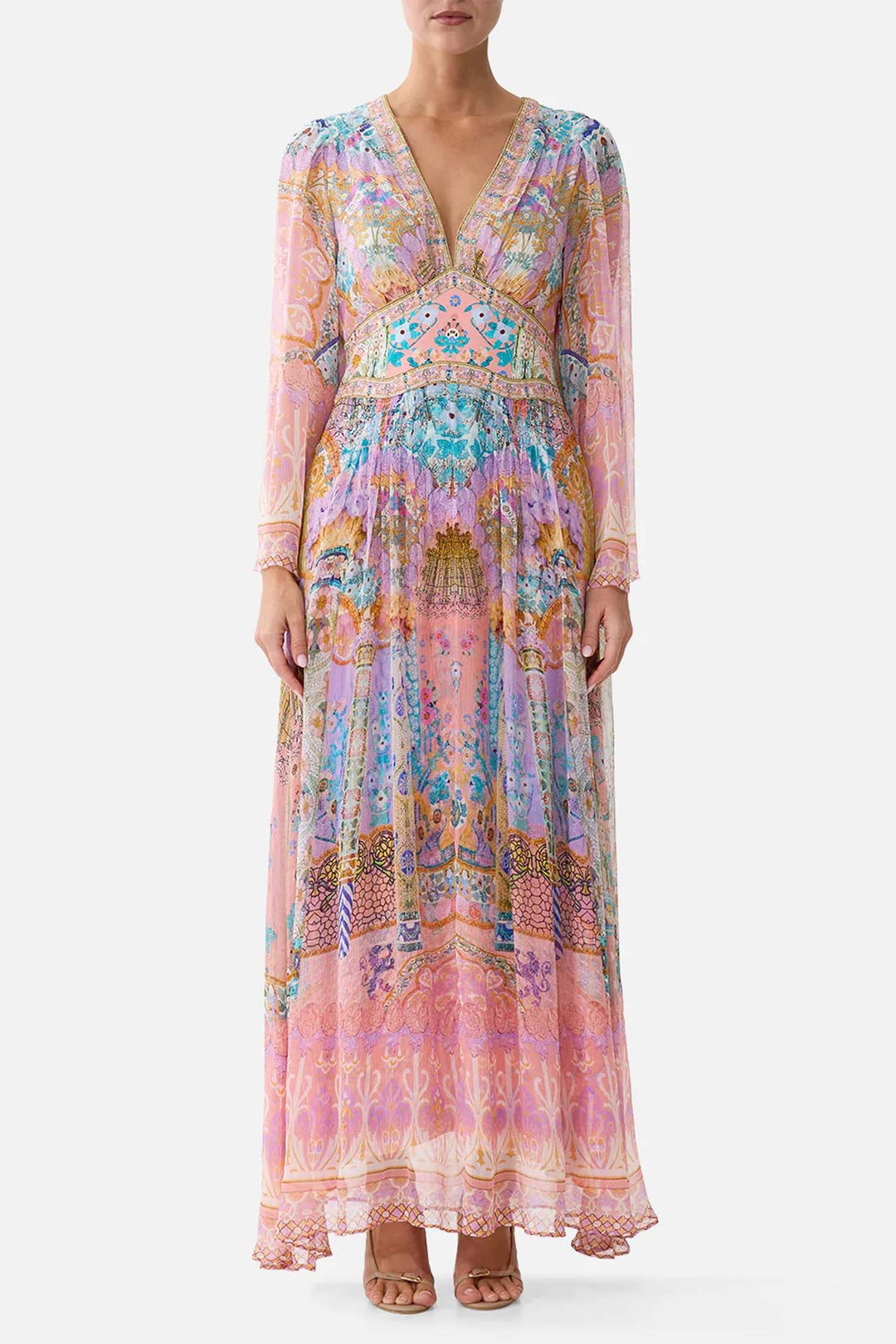 Flared Sleeve Dress in Howdy Gaudi
