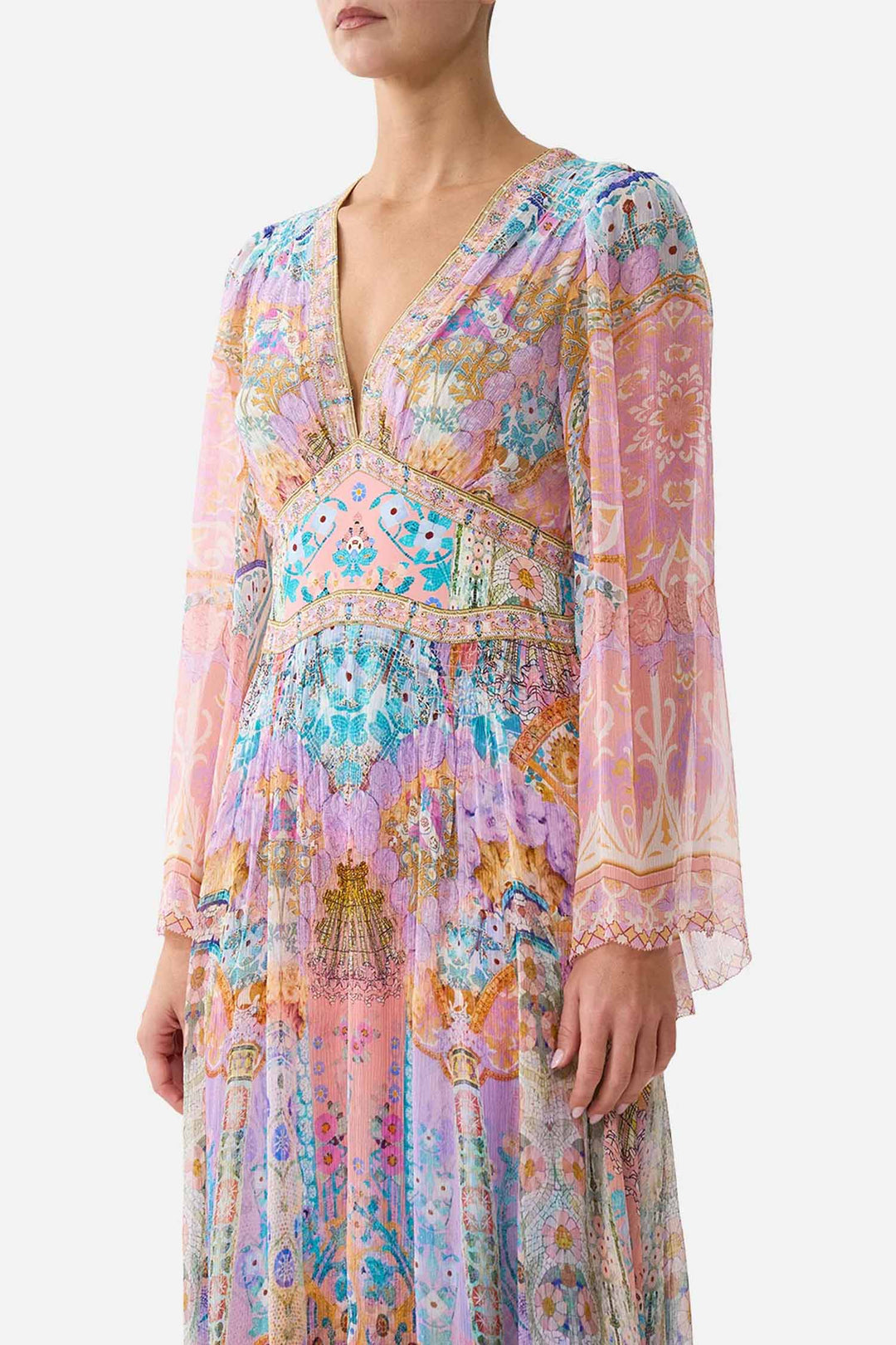 Flared Sleeve Dress in Howdy Gaudi