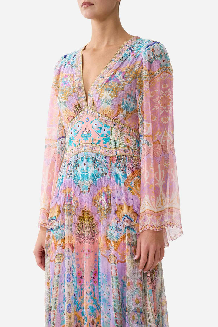 Flared Sleeve Dress in Howdy Gaudi