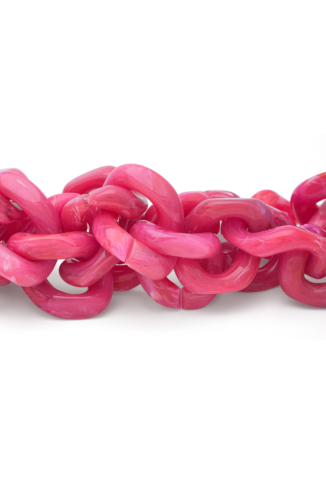 Flat Chain Necklace in Raspberry Marble