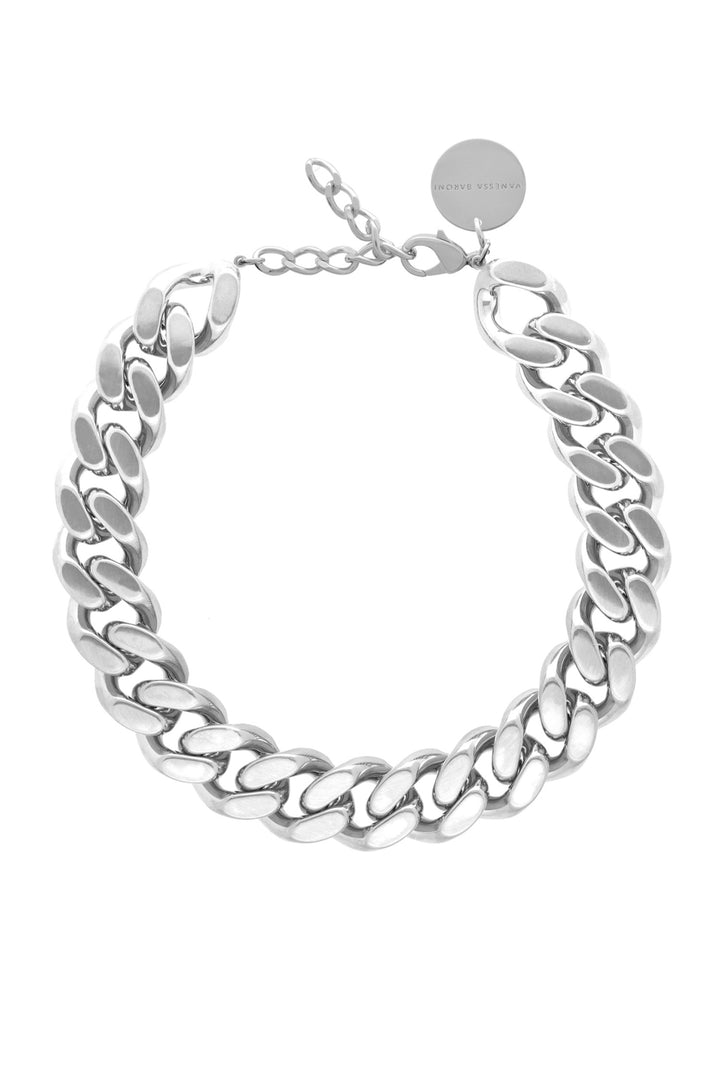 Flat Chain Necklace in Silver