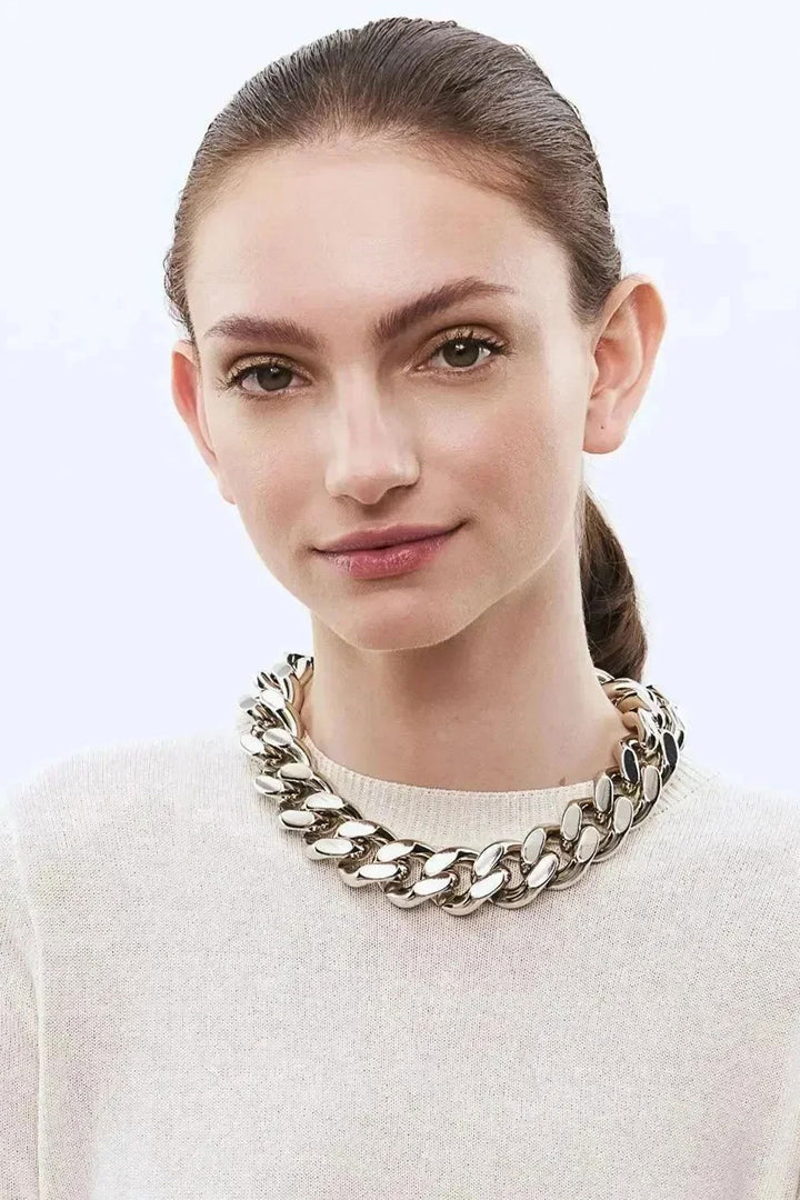 Flat Chain Necklace in Silver