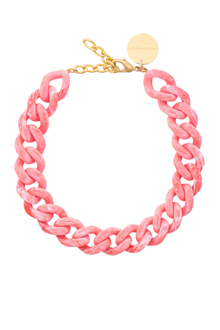 Flat Chain Necklace in Strawberry Icecream