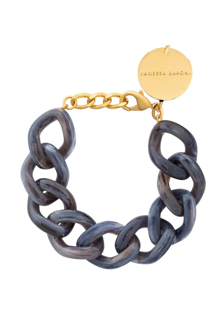 Flat Chain Bracelet in Blue Jeans Marble