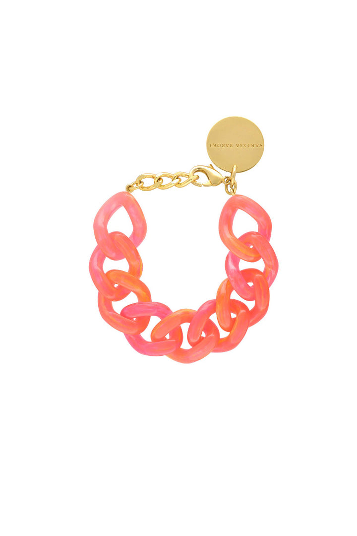 Flat Chain Bracelet in Campari Orange