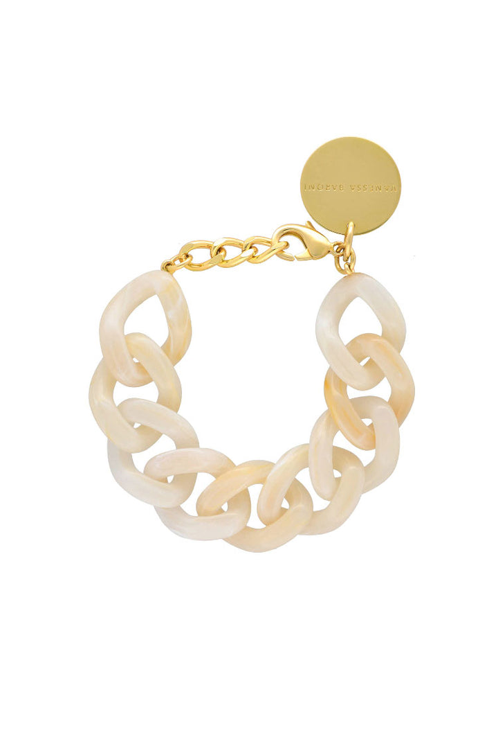 Flat Chain Bracelet in Pearl Marble