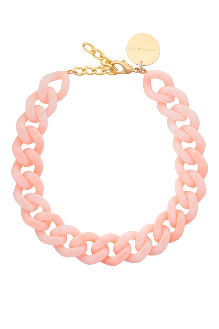 Flat Chain Necklace in Peach Sorbet