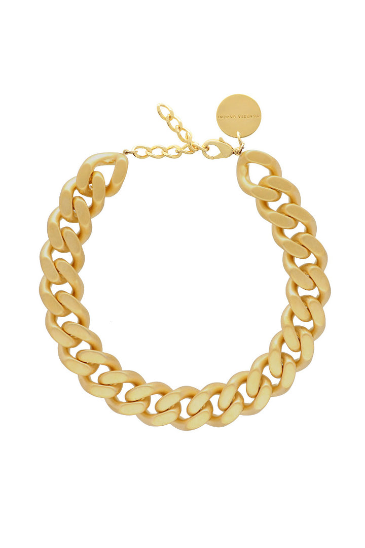 Flat Chain Necklace in Vintage Gold