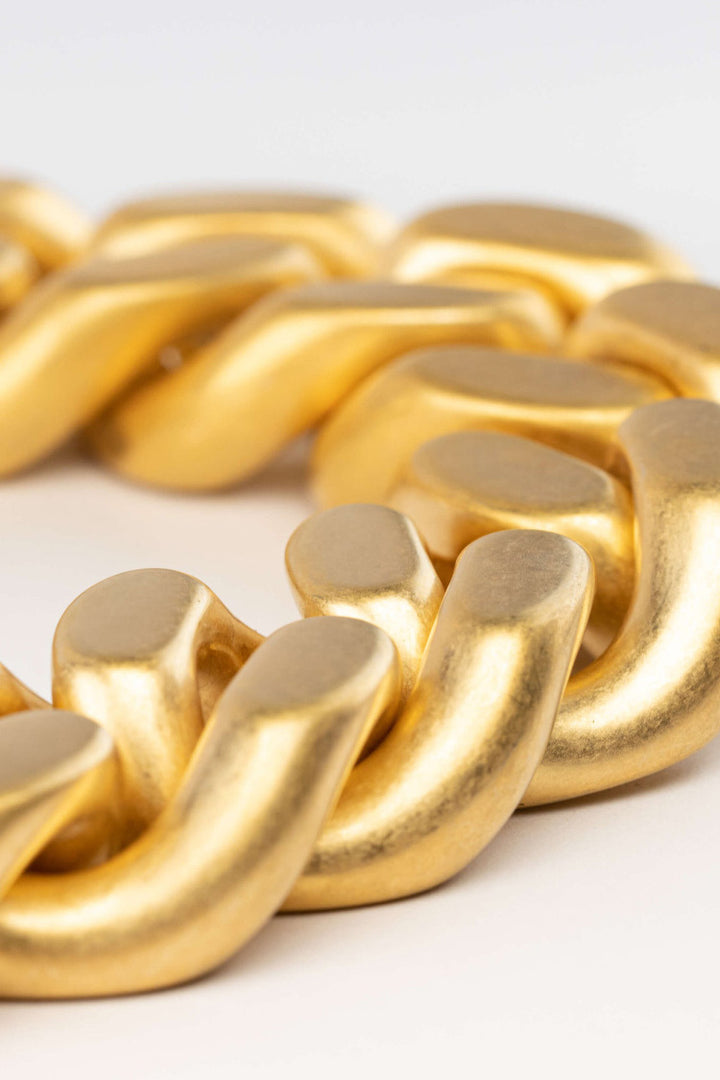 Flat Chain Necklace in Vintage Gold