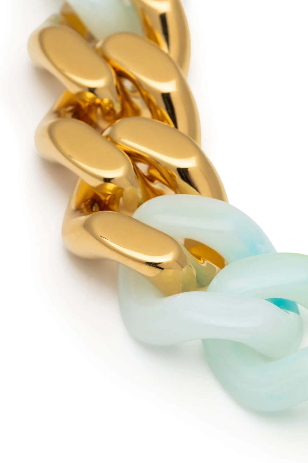 Flat Chain Necklace with Gold in Cloud Marble