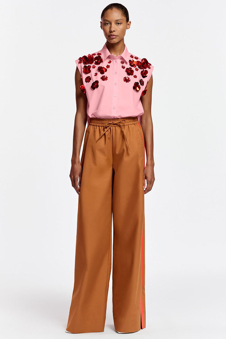 Fleetwoodmac Wide Leg Pants w Orange Stripe | FINAL SALE