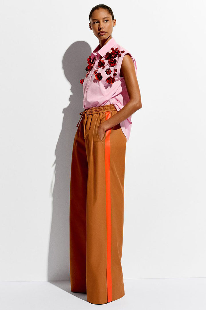 Fleetwoodmac Wide Leg Pants w Orange Stripe | FINAL SALE