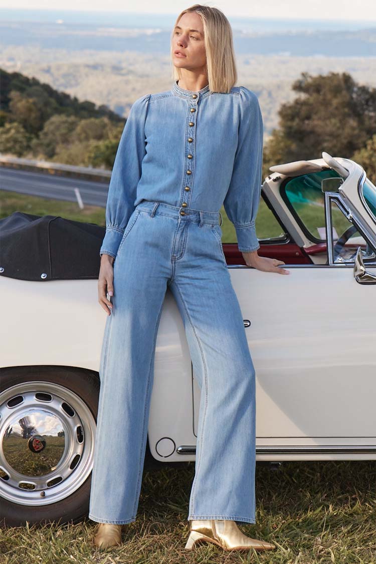 Flint Jean in Light Washed Denim