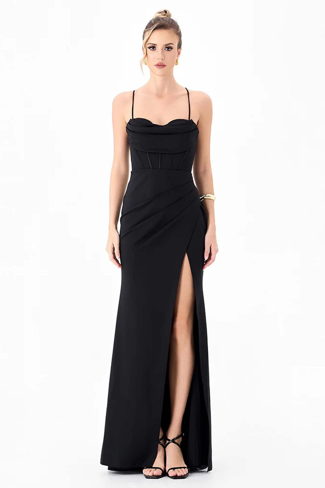 Flo Strappy Back Gown in Black by Bariano  Frockaholics at Momento Dezigns