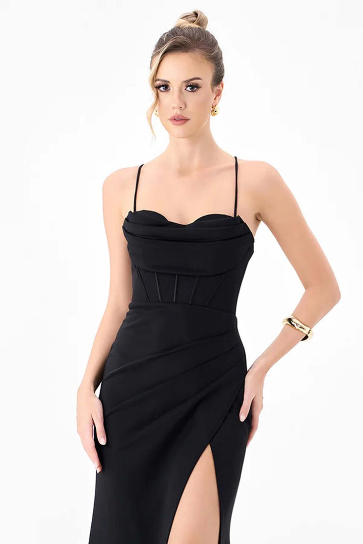 Flo Strappy Back Gown in Black