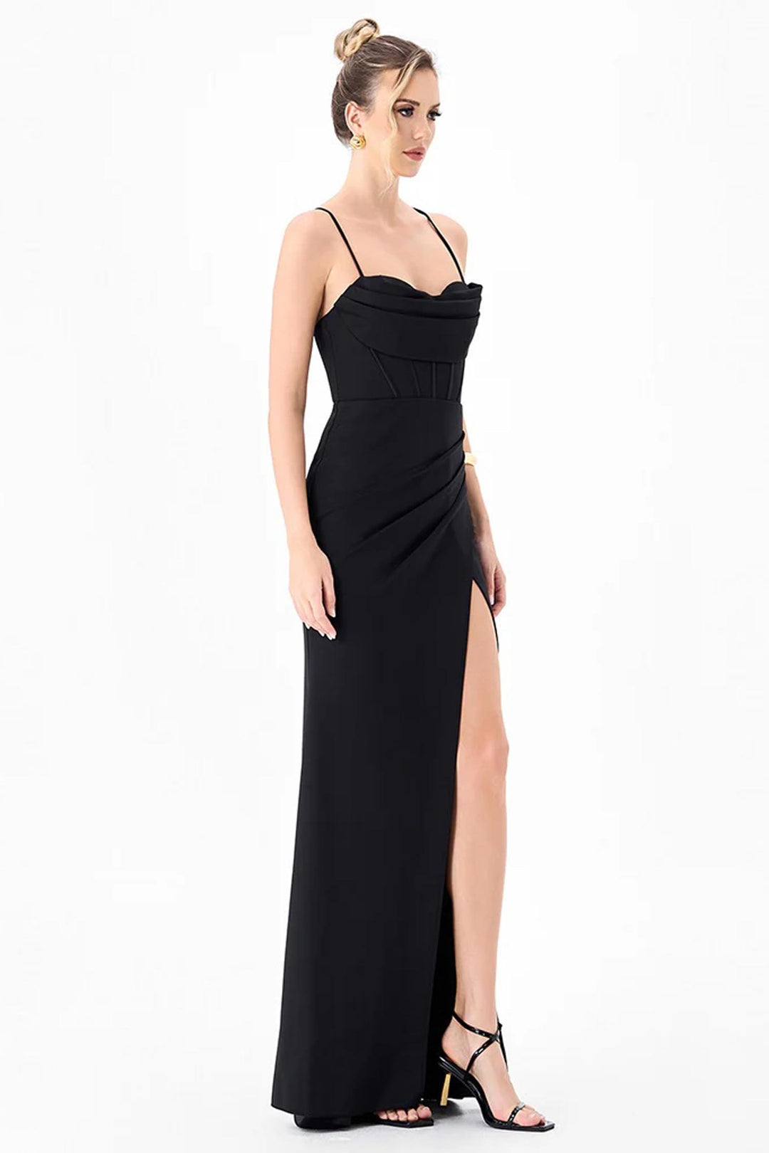 Flo Strappy Back Gown in Black