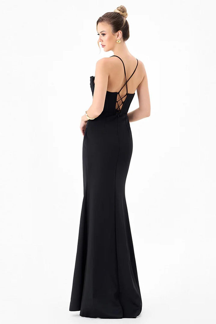 Flo Strappy Back Gown in Black