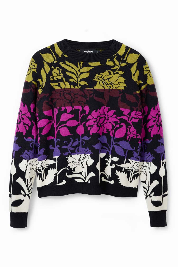 Floral Bands Jacquard Pullover | FINAL SALE