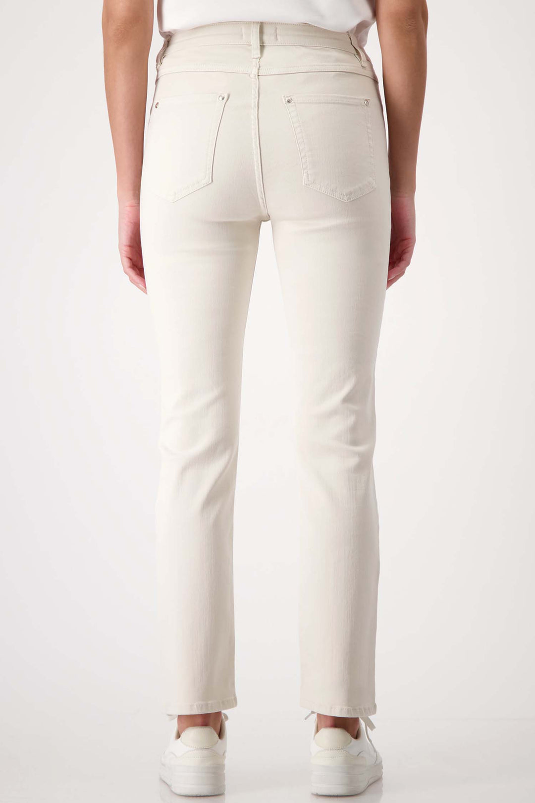 Floral Embroidered Jeans in Seashell