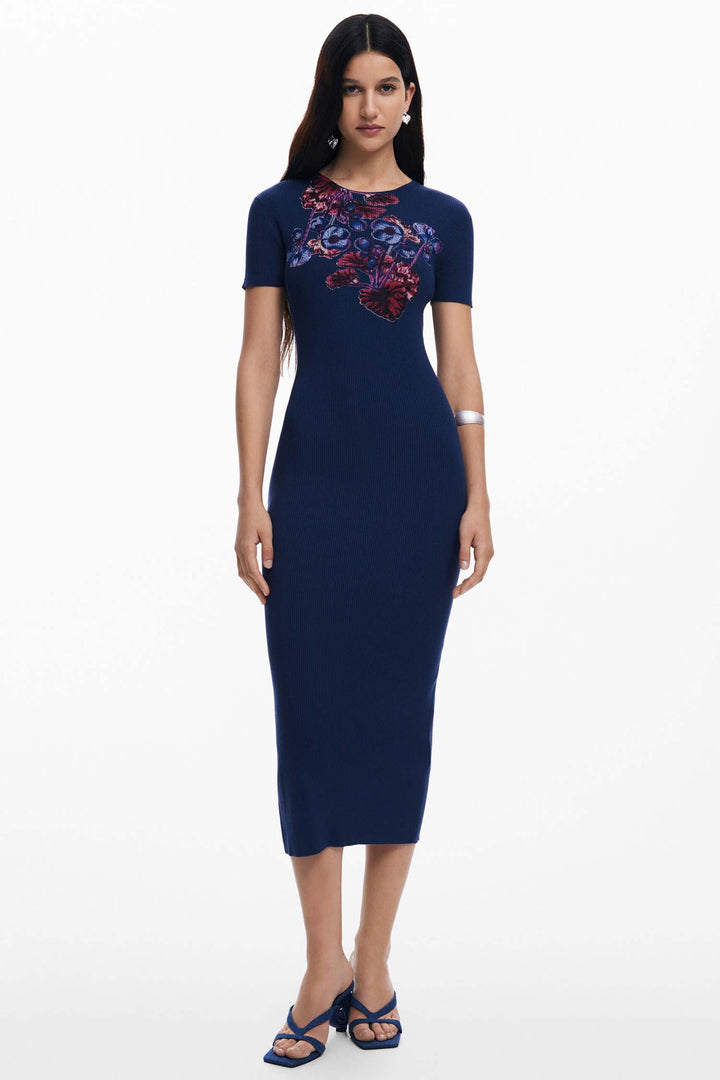 Floral Fitted Midi Dress