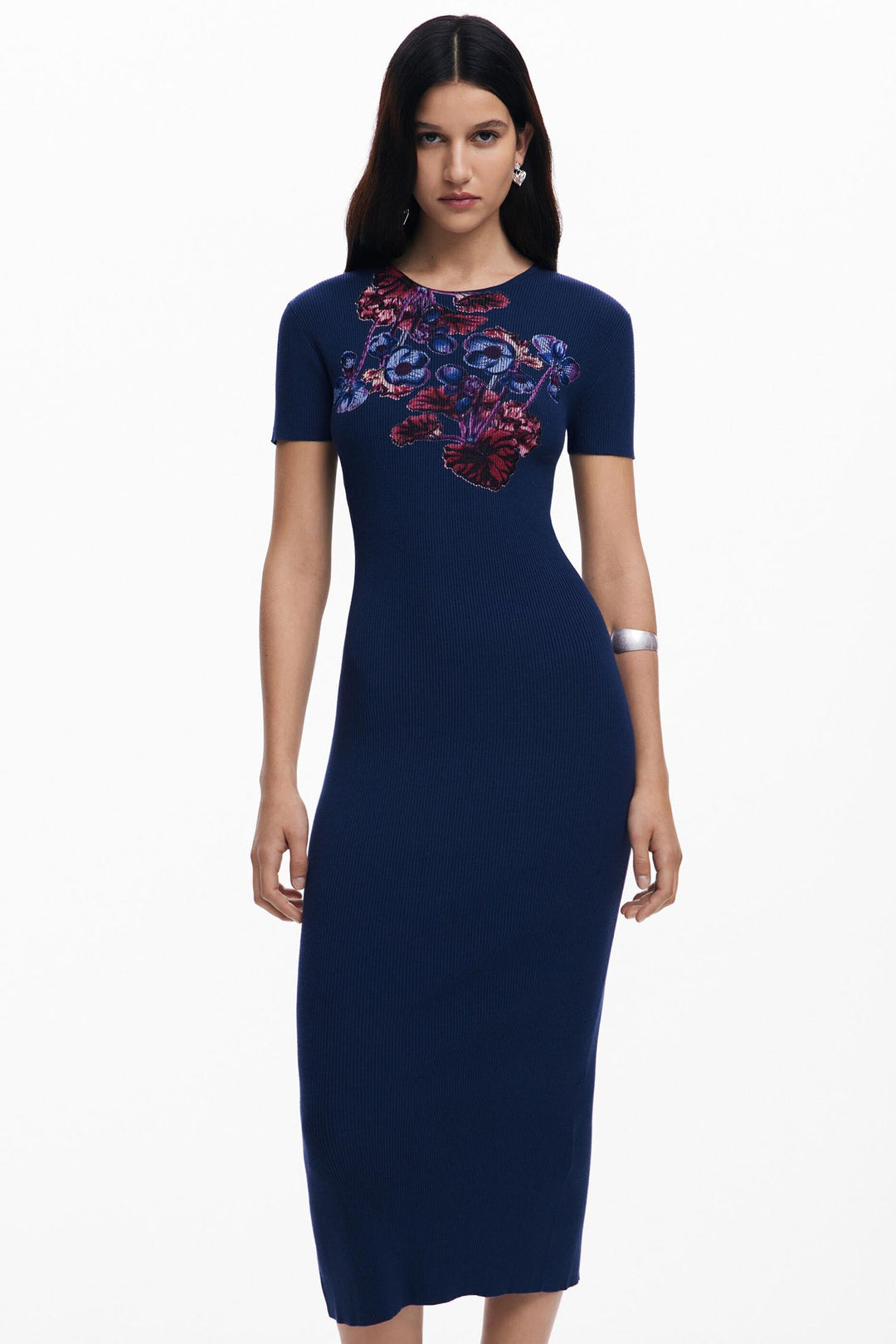 Floral Fitted Midi Dress