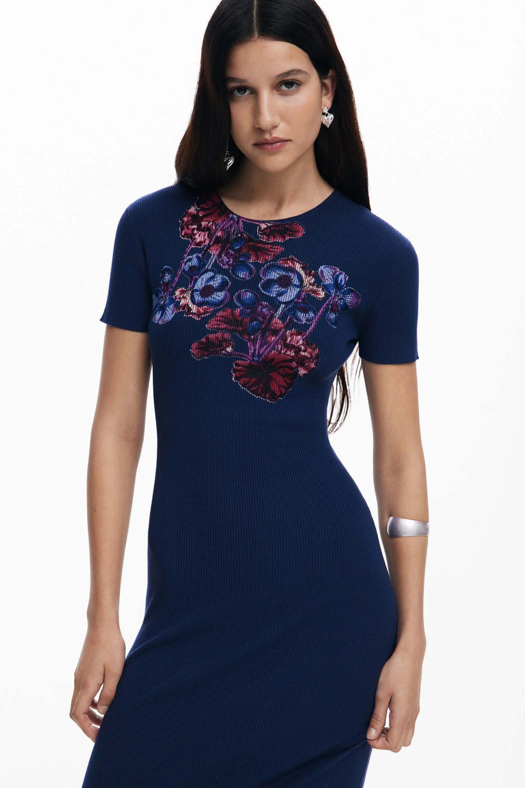 Floral Fitted Midi Dress