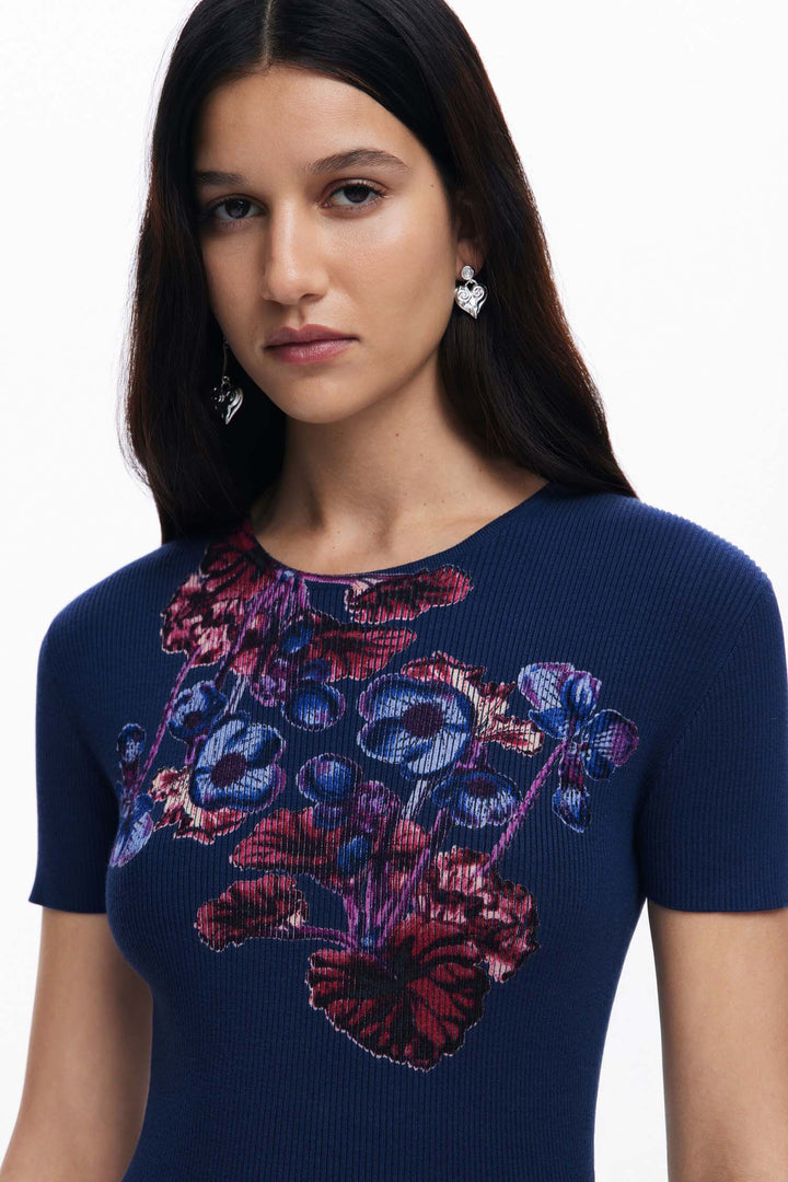 Floral Fitted Midi Dress