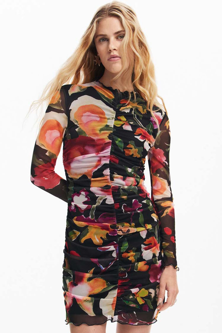 Floral Knit Mini Dress in Petals