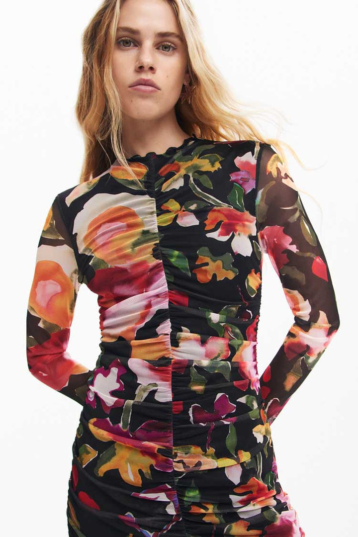 Floral Knit Mini Dress in Petals