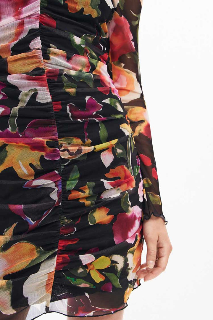 Floral Knit Mini Dress in Petals