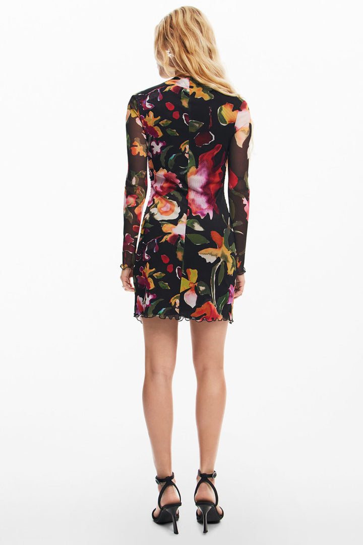 Floral Knit Mini Dress in Petals