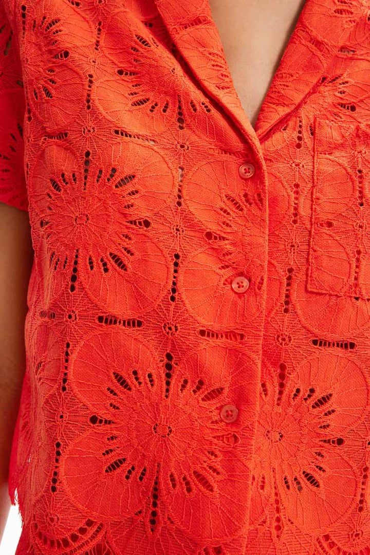 Floral Lace SS Crop Shirt | FINAL SALE