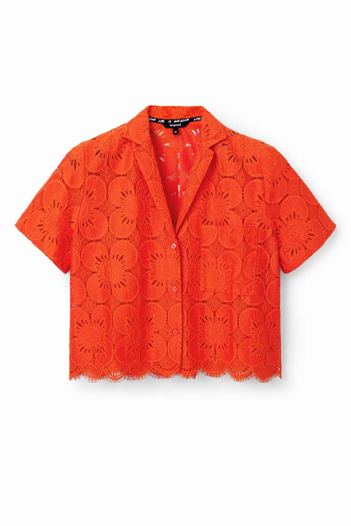 Floral Lace SS Crop Shirt | FINAL SALE