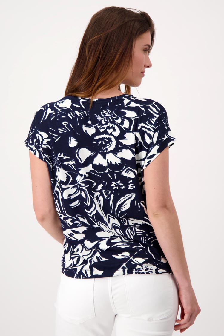 Floral Pattern T-shirt w Drawstring