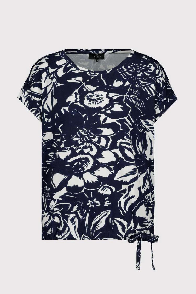 Floral Pattern T-shirt w Drawstring