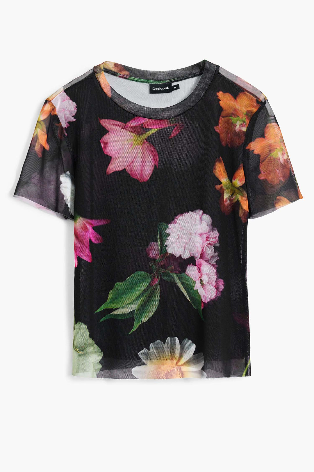 Floral Printed Tulle T-Shirt