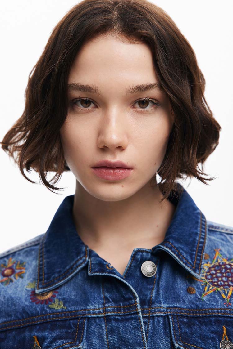 Floral Trucker Denim Jacket